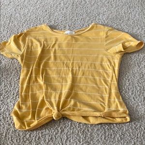 tillys white stripped yellow shirt